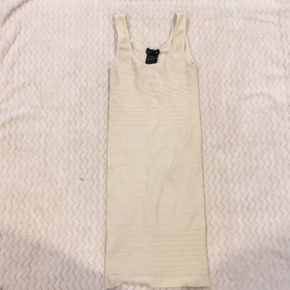 Bebe off white stretchy dress